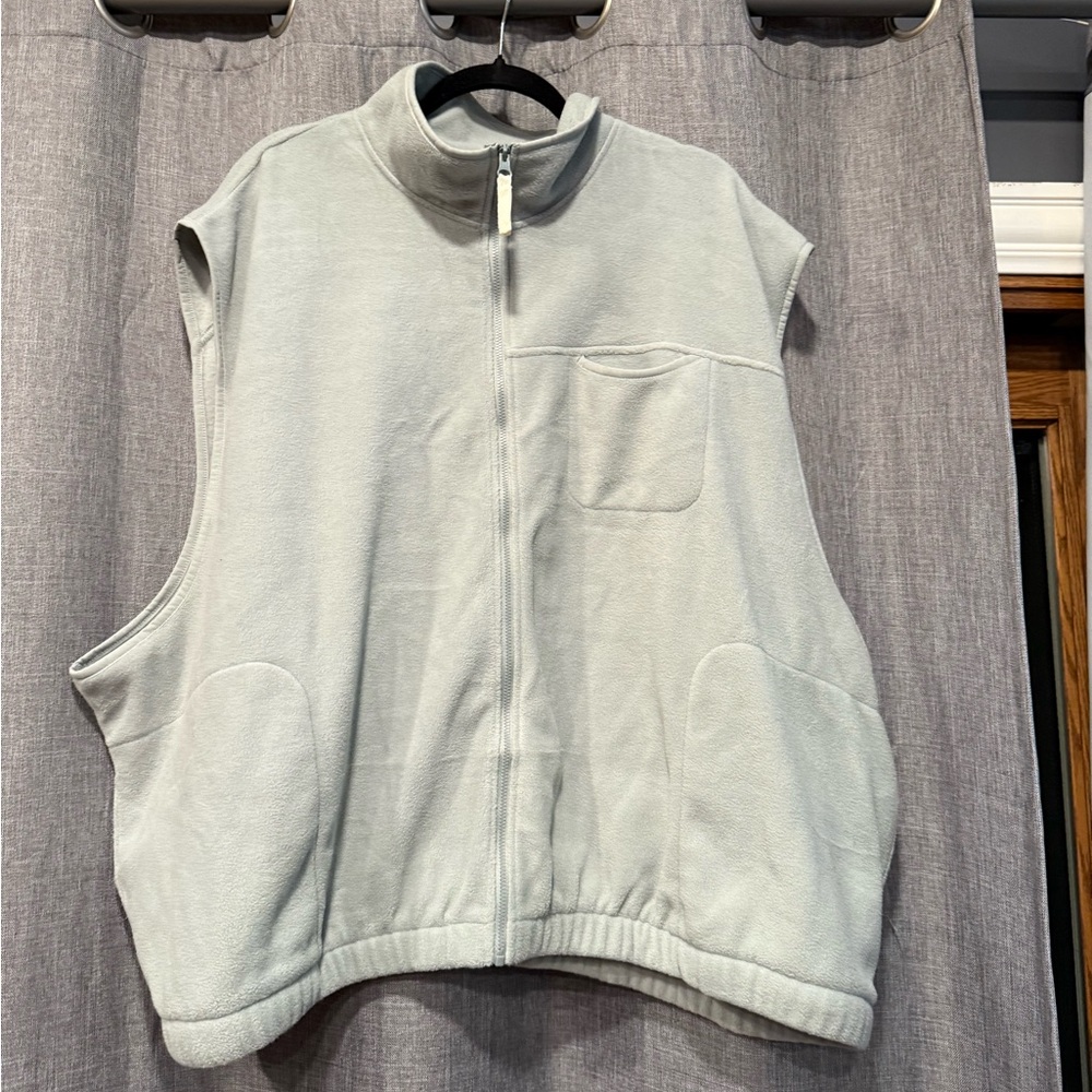 Old Navy Gray Sleeveless Fleece Zip-Up Vest SZ 4 X